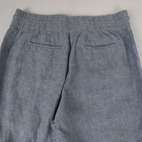 Athleta Blue Linen Blend Drawstring Zip Pocket Jogger Pants Women Size 10‎ - Picture 7 of 12